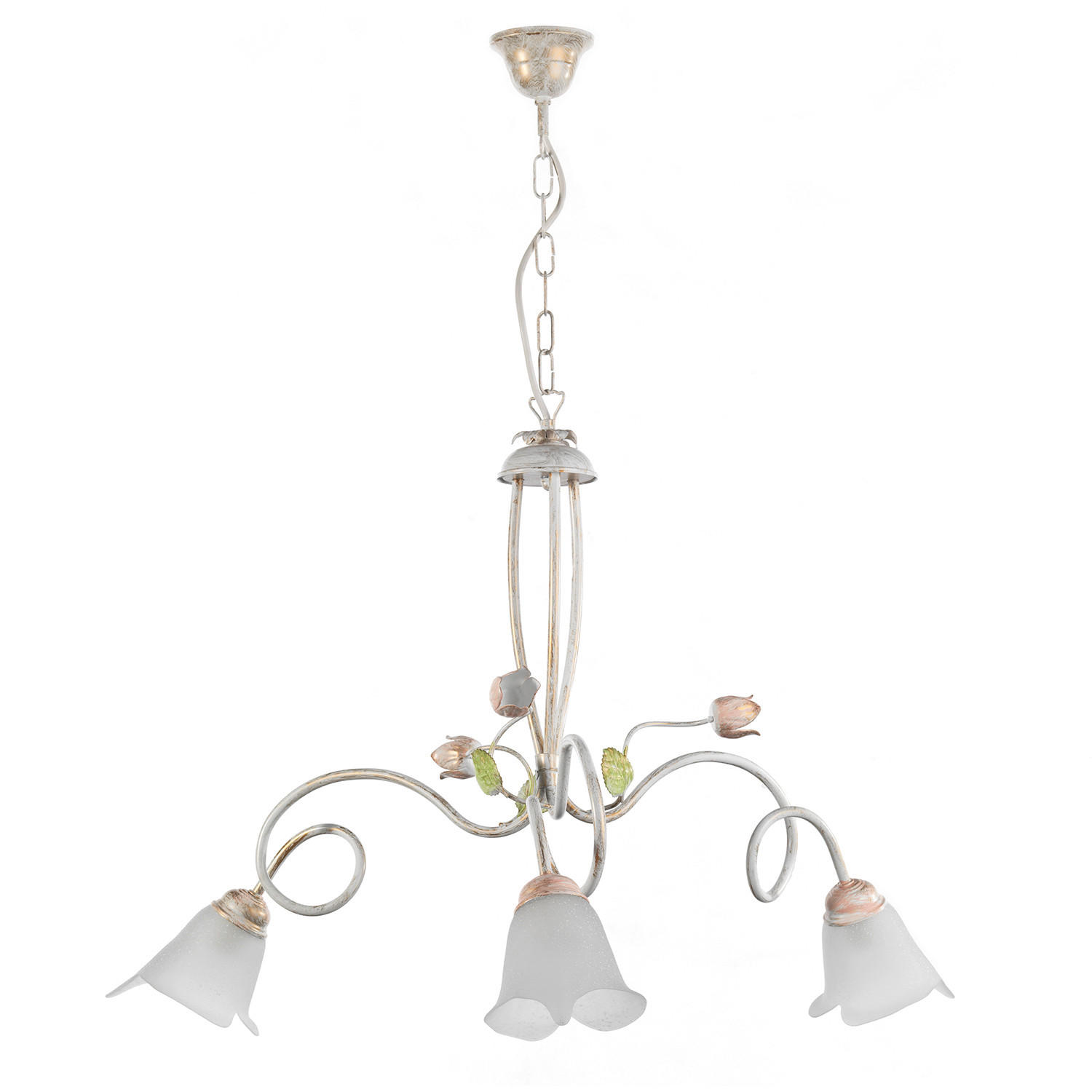KRONLEUCHTER 80/85 cm   - Pink/Weiß, KONVENTIONELL, Glas/Metall (80/85cm)