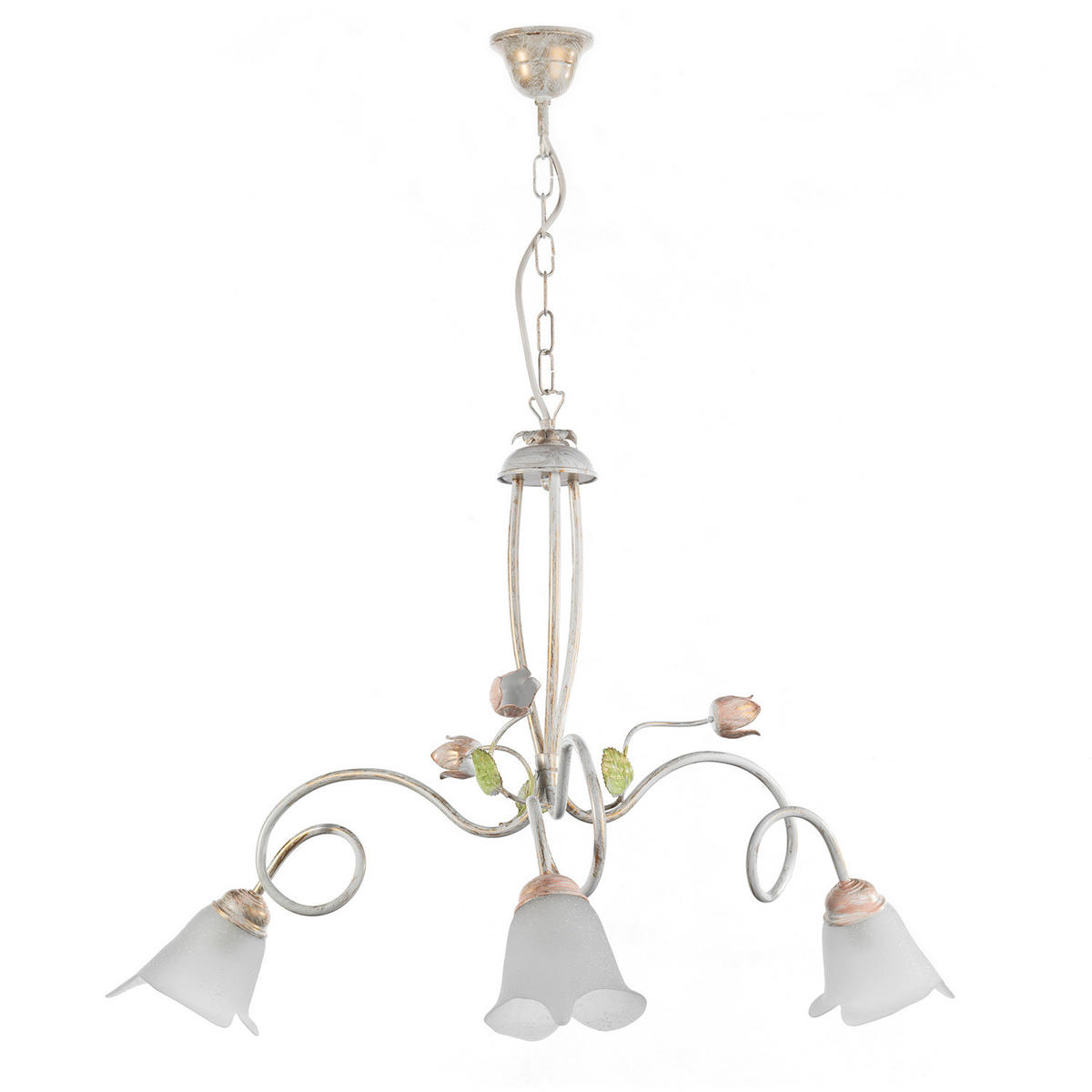 KRONLEUCHTER 80/85 cm   - Pink/Weiß, KONVENTIONELL, Glas/Metall (80/85cm)