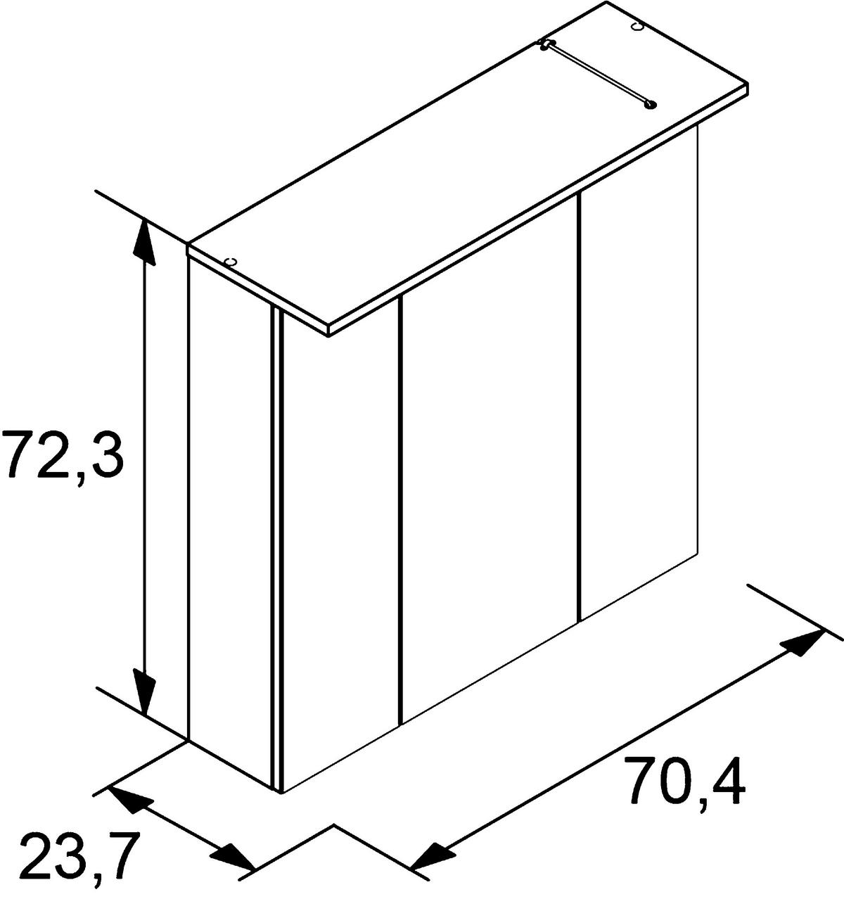 SPIEGELSCHRANK 70,4/72,3/23,7 cm  - Eichefarben/Silberfarben, MODERN, Glas/Holzwerkstoff (70,4/72,3/23,7cm) - Stylife