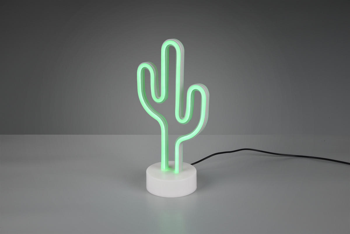 PORTABEL LAMPA CACTUS 14,3/8,5/29,6 cm   - vit, Trend, plast (14,3/8,5/29,6cm)