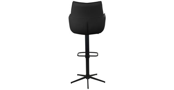 BARHOCKER Echtleder Schwarz Eisen Sitzfläche 360° drehbar - Schwarz, Design, Leder/Metall (54/96-121/56cm) - Novel