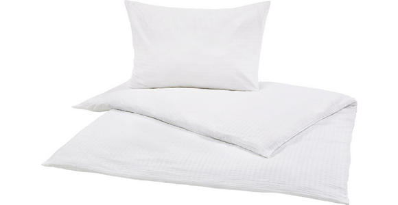 Bettwäsche Milena 140/200cm Weiß - Weiß, KONVENTIONELL, Textil - Luca Bessoni