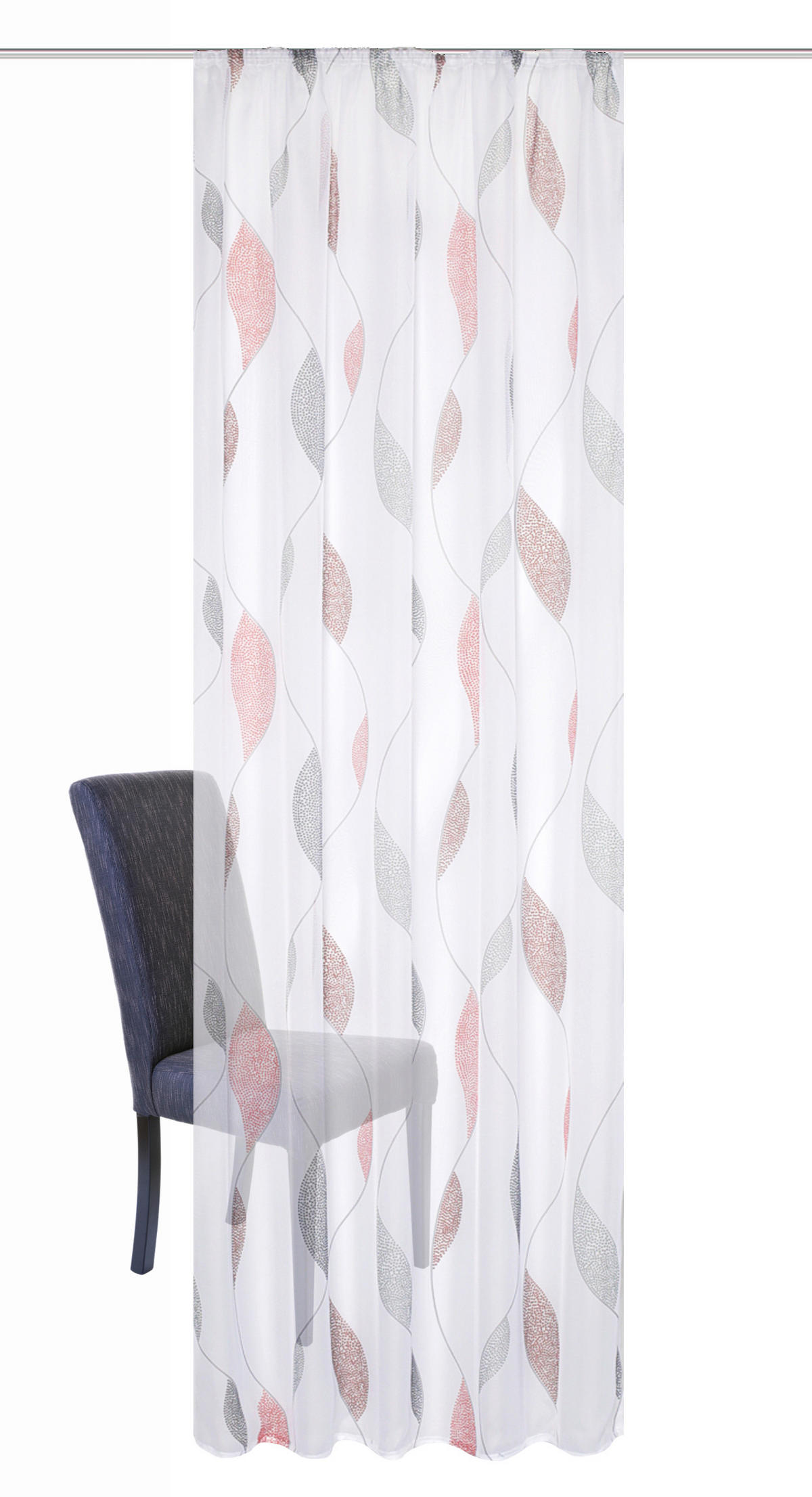FERTIGVORHANG  transparent   140/145 cm  - Rot, KONVENTIONELL, Textil (140/145cm) - Schmidt W. Gmbh