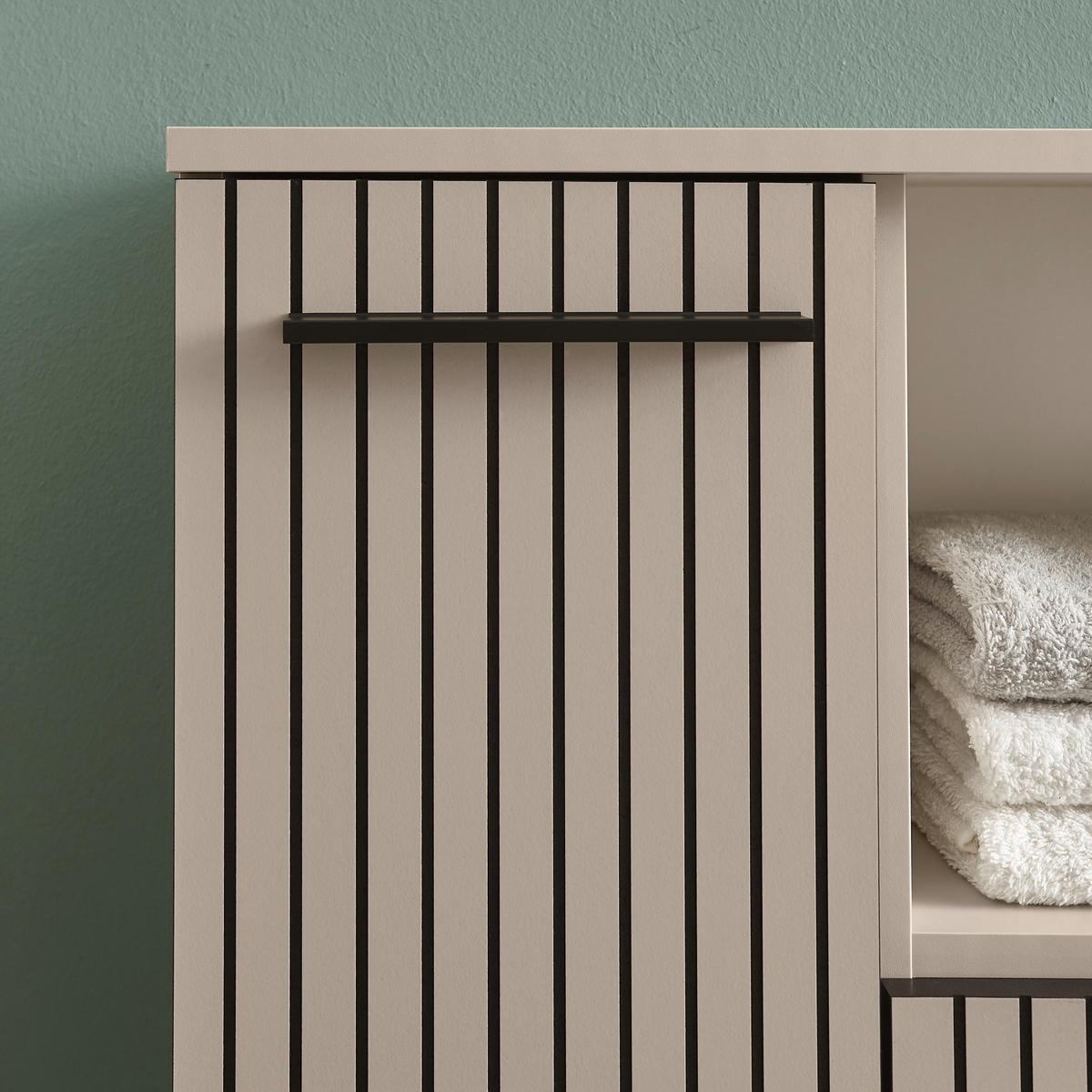 WASCHBECKENUNTERSCHRANK 60/60/35 cm  - Kaschmir/Schwarz, Trend, Holzwerkstoff/Kunststoff (60/60/35cm) - MID.YOU
