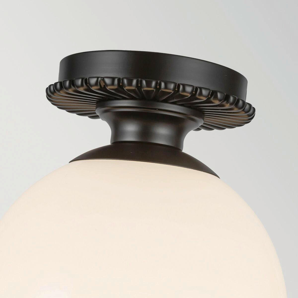 DECKENLEUCHTE Alora Mood 24,8/20 cm  - Schwarz, KONVENTIONELL, Glas/Metall (24,8/20cm) - Elstead Lighting