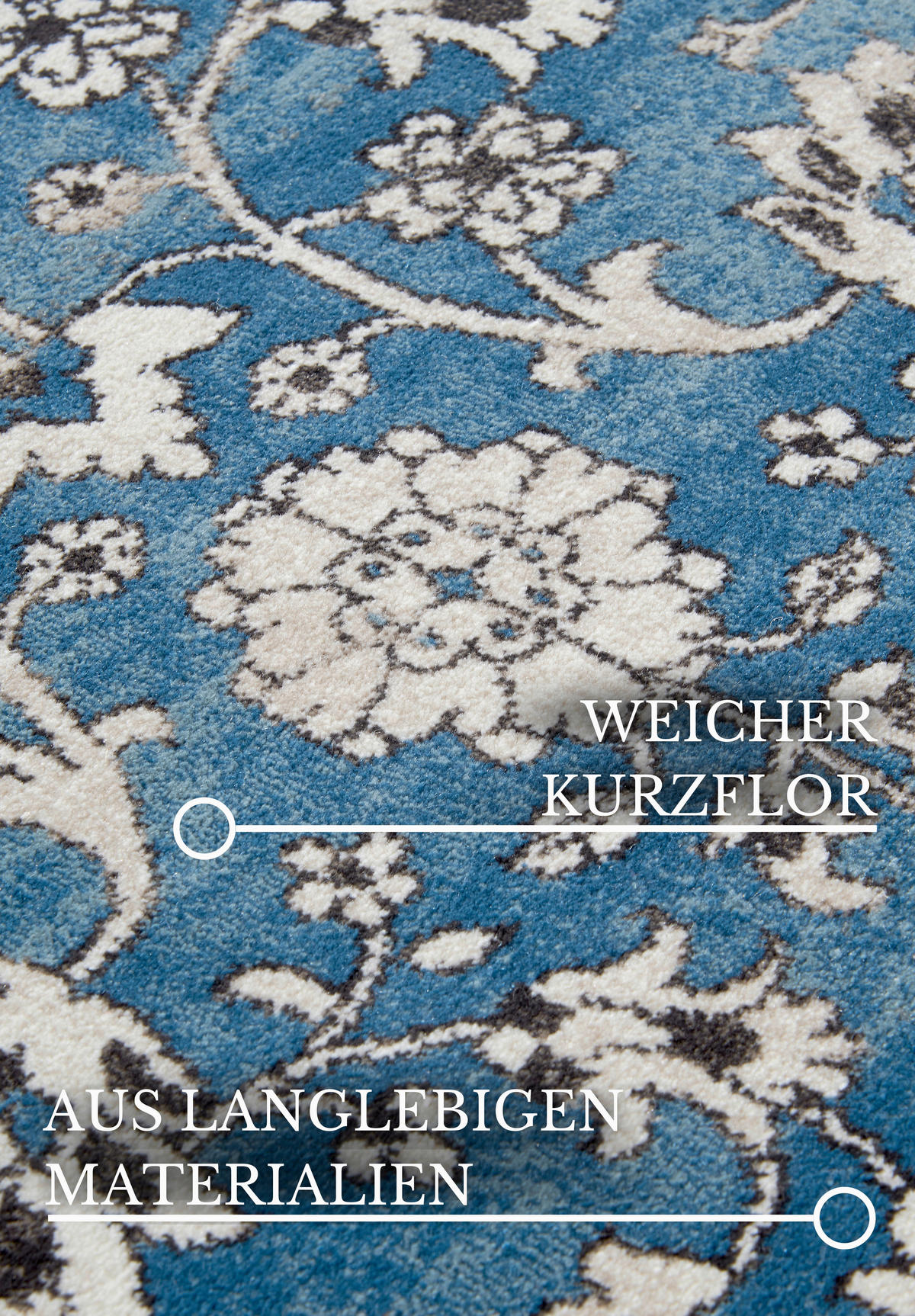 FLACHWEBETEPPICH 200/280 cm Kollektion 1869 Blau, Creme  - Blau/Creme, Design, Kunststoff/Textil (200/280cm) - Villeroy & Boch