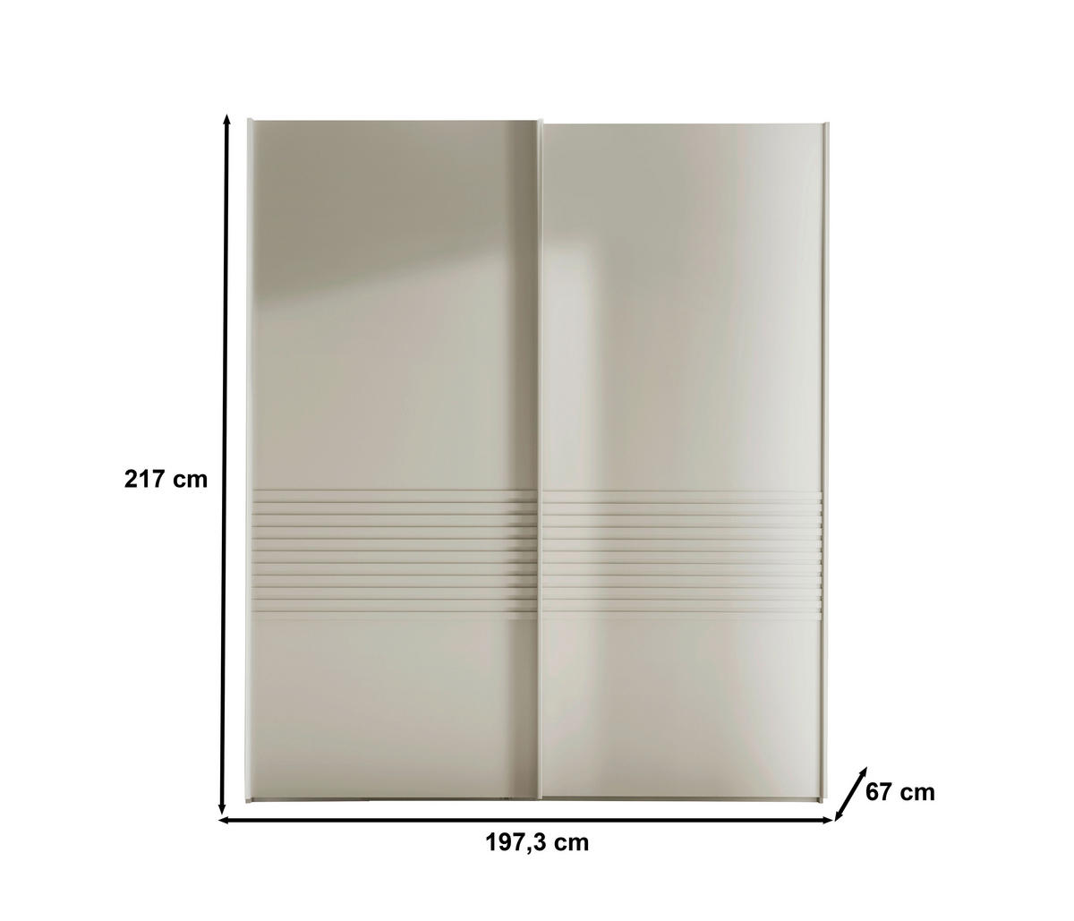 SCHWEBETÜRENSCHRANK  in Weiß  - Weiß, Design, Holzwerkstoff/Metall (200/217/67cm) - Novel