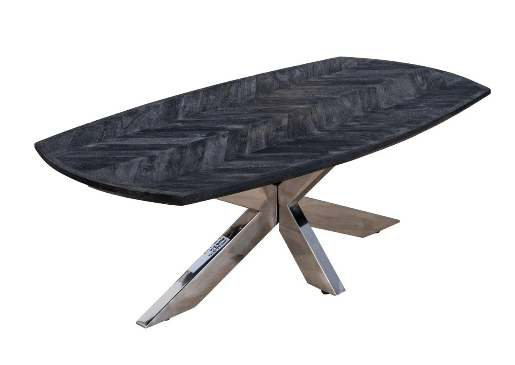 COUCHTISCH Mangoholz teilmassiv 130/45/70 cm rechteckig Schwarz, Edelstahlfarben  - Edelstahlfarben/Schwarz, Design, Holz/Metall (130/45/70cm) - Livetastic