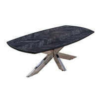 COUCHTISCH Mangoholz teilmassiv 130/45/70 cm rechteckig Schwarz, Edelstahlfarben  - Edelstahlfarben/Schwarz, Design, Holz/Metall (130/45/70cm) - Livetastic