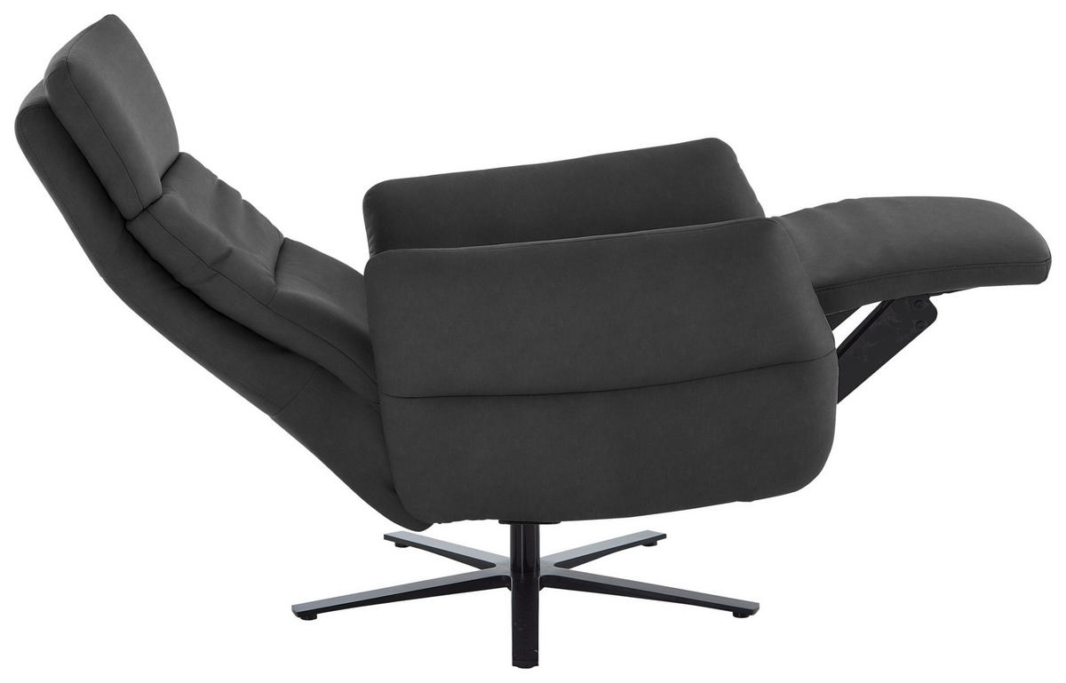RELAXSESSEL in Leder Anthrazit  - Anthrazit/Schwarz, Design, Leder/Metall (82/119/85cm) - Dieter Knoll