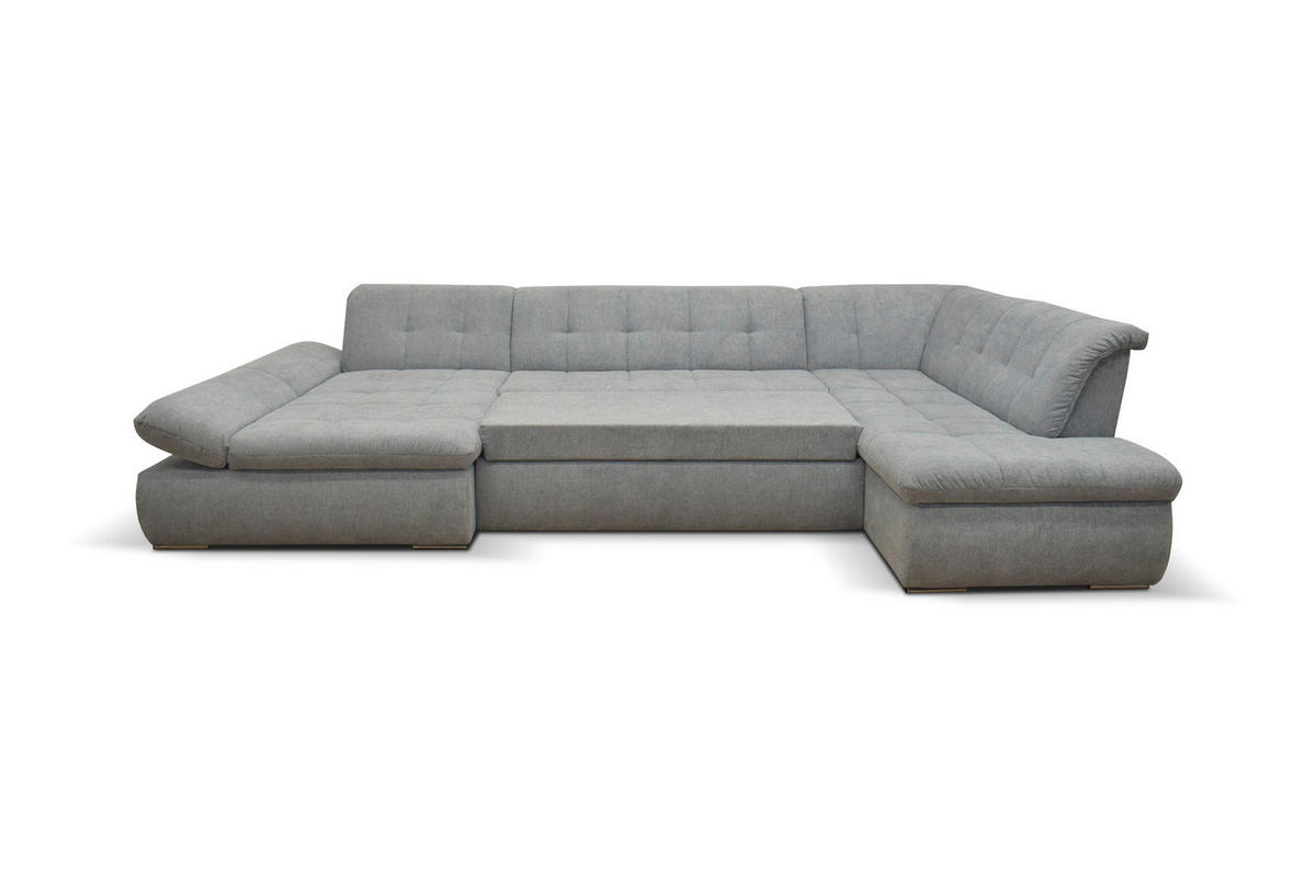 WOHNLANDSCHAFT Grau Mikrofaser  - Chromfarben/Grau, KONVENTIONELL, Textil/Metall (172/353/216cm) - MID.YOU