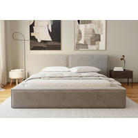 POLSTERBETT Lattenrost, Bettkasten Hellgrau 200/200 cm  - Hellgrau/Schwarz, Design, Holz/Textil (200/200cm) - Boxxx
