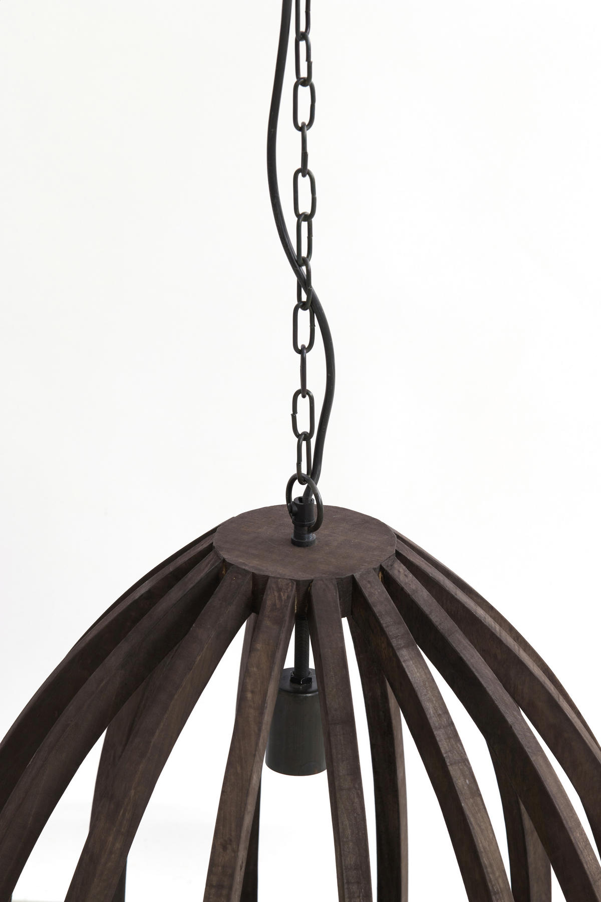 HÄNGELEUCHTE Barsia 40/40/42 cm   - Dunkelbraun/Creme, Design, Holz (40/40/42cm) - Light & Living