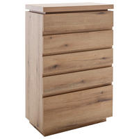 KOMMODE , 75/116/40 cm, 5 Schublade(n)  - Eichefarben, Design, Holzwerkstoff (75/116/40cm) - Livetastic