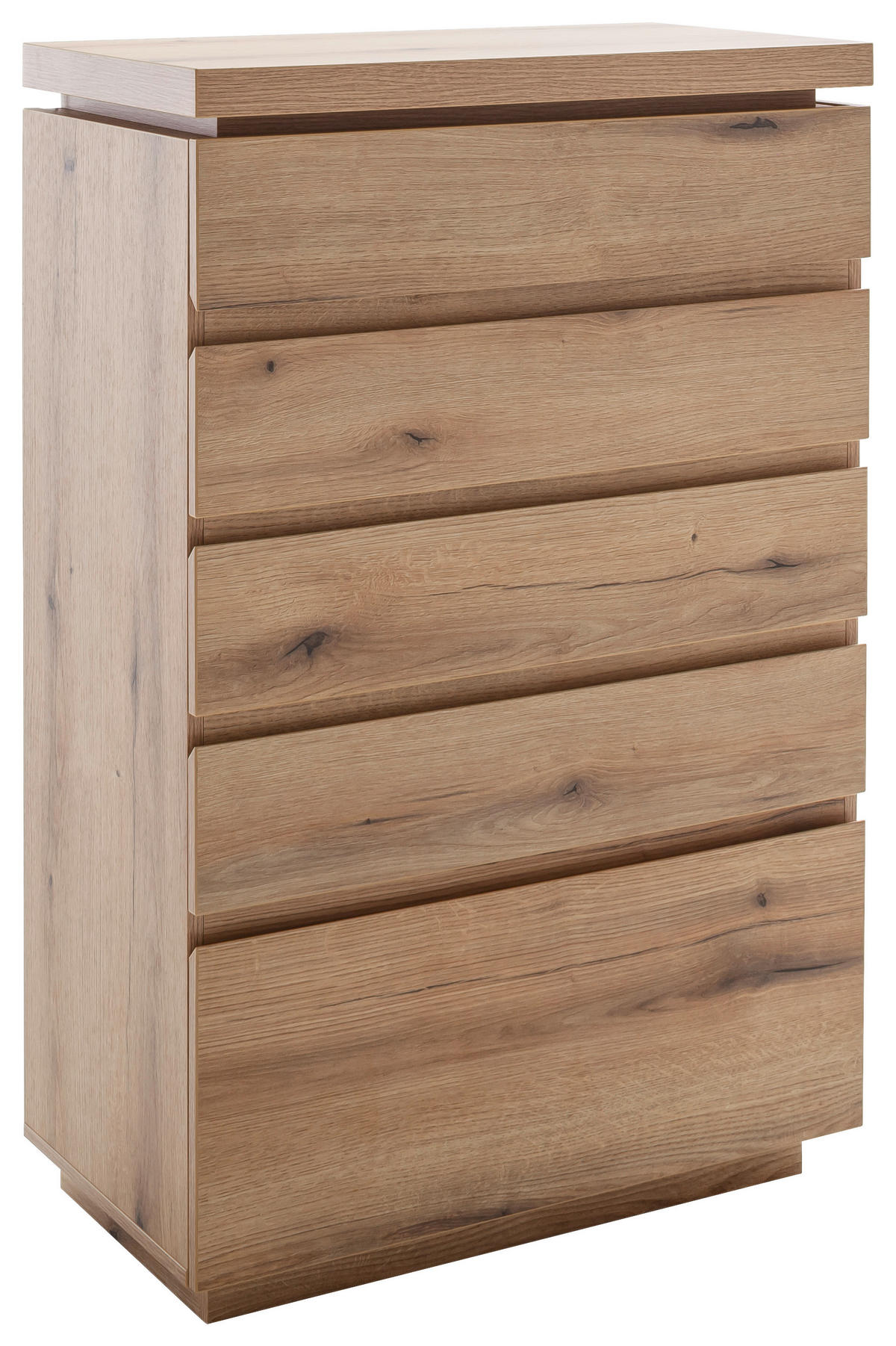 KOMMODE , 75/116/40 cm, 5 Schublade(n)  - Eichefarben, Design, Holzwerkstoff (75/116/40cm) - Livetastic