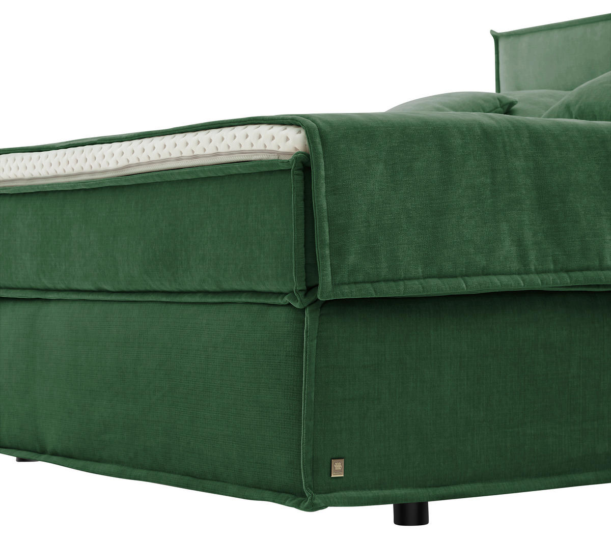 BOXSPRINGBETT 200/200 cm  in Grün  - Schwarz/Grün, Design, Textil (200/200cm) - Musterring