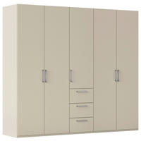 DREHTÜRENSCHRANK 251/223/61 cm,  in Champagner, 5 Tür(en)  - Edelstahlfarben/Champagner, Basics, Holzwerkstoff/Metall (251/223/61cm) - Novel