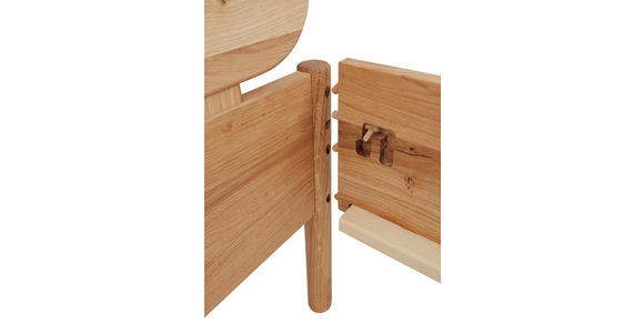 BETT 160/200 cm,  in Beige, Wildeiche, gepolstertes Kopfteil,  - Wildeiche/Beige, KONVENTIONELL, Holz (160/200cm) - Linea Natura