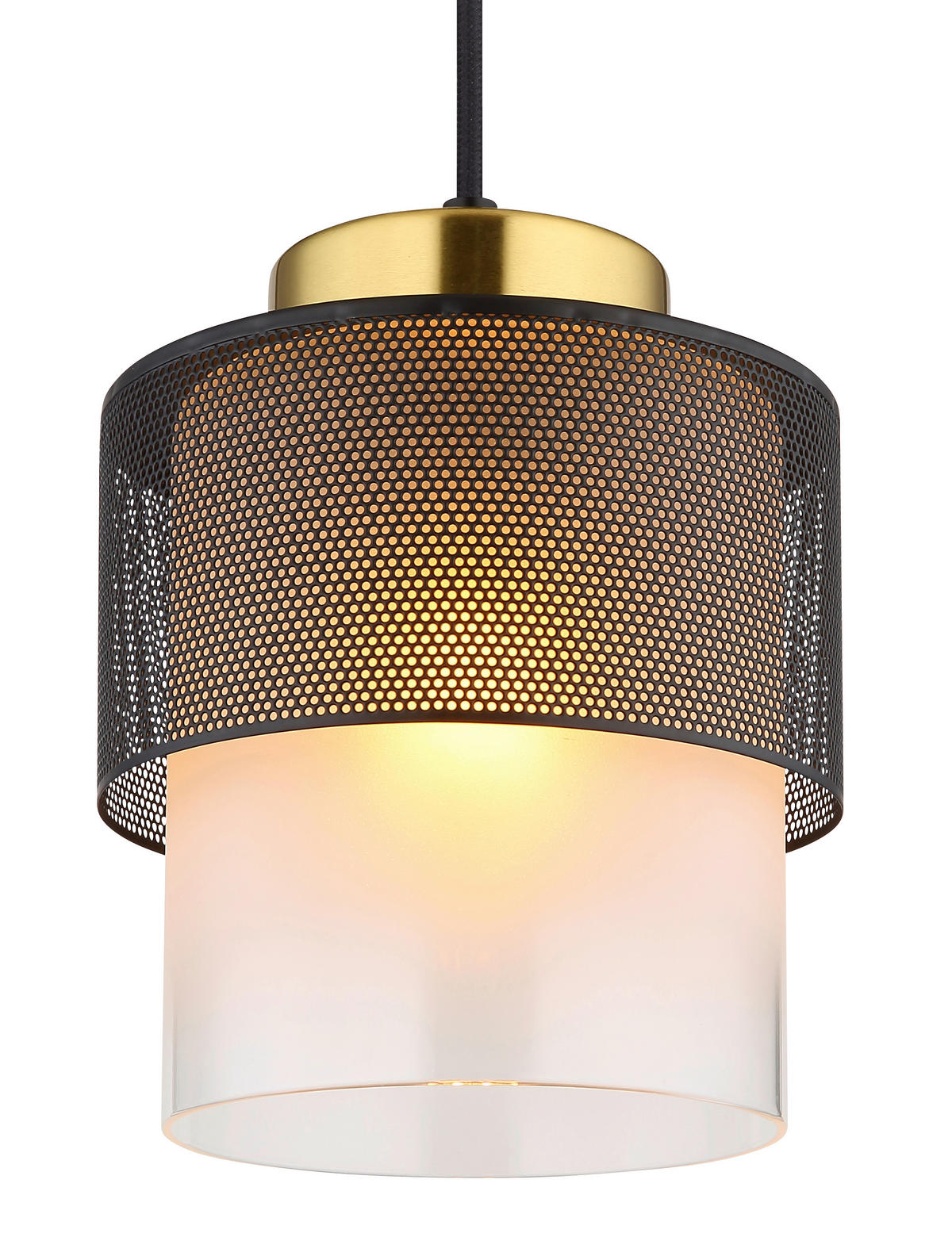 HÄNGLAMPA 18/120 cm  - klar/mässingsfärgad, Design, metall/glas (18/120cm) - Globo