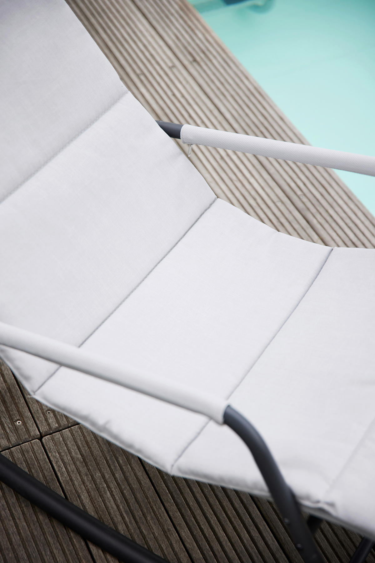 HOJDACIE LEŽADLO kov, plast, textil - sivá, Modern, kov/textil (143/57/84cm) - Siena Garden