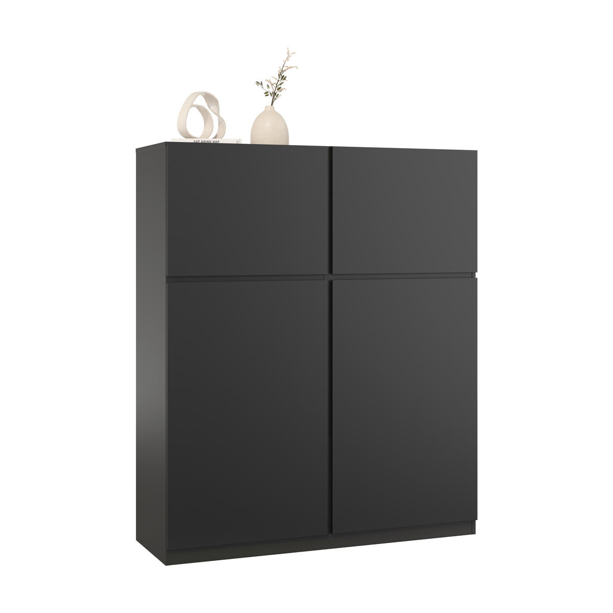 HIGHBOARD Bern 119,5/143/40 cm  - Schwarz, Design, Holzwerkstoff (119,5/143/40cm) - MID.YOU