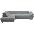 ECKSOFA Grau Webstoff  - Schwarz/Grau, Design, Textil/Metall (235/280cm) - Hom`in