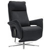 RELAXSESSEL in Leder Anthrazit  - Edelstahlfarben/Anthrazit, Design, Leder/Metall (79-83/116/87-176cm) - Valdera