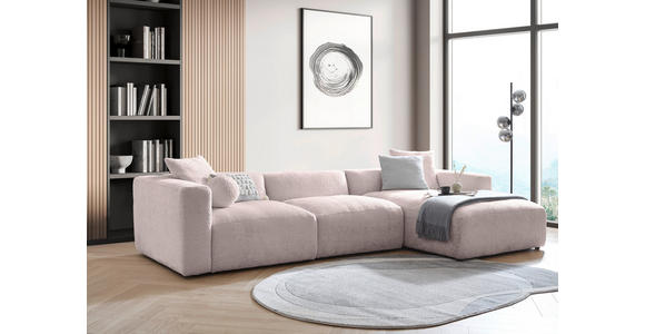 ECKSOFA  in Chenille Rosa  323/178 cm  - Schwarz/Rosa, MODERN, Kunststoff/Textil (323/178cm) - Carryhome