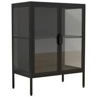 VITRINA 60/80/35 cm   - prozirno/crna, Design, staklo/metal (60/80/35cm) - MID.YOU