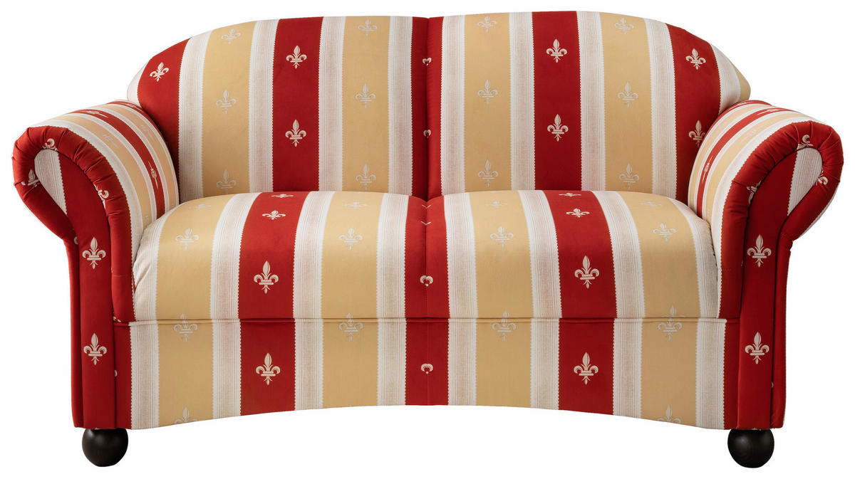 2-SITZER-SOFA in Mikrofaser Rot  - Wengefarben/Rot, Konventionell, Holz/Textil (151/84/80cm) - Livetastic
