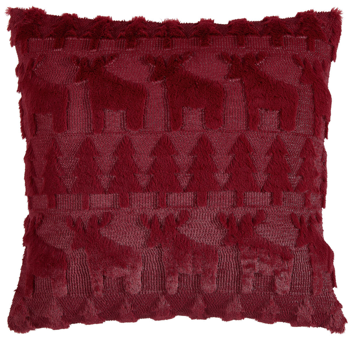 KISSENHÜLLE 45/45 cm  - Dunkelrot, Design, Textil (45/45cm) - X-Mas