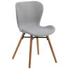 STUHL Flachgewebe Hellgrau Eiche massiv  - Eichefarben/Hellgrau, Trend, Holz/Textil (47/82,5/56cm)