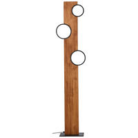 LED-STEHLEUCHTE - Hellbraun/Schwarz, Natur, Holz/Metall (140,4/31,2/18cm) - Brilliant