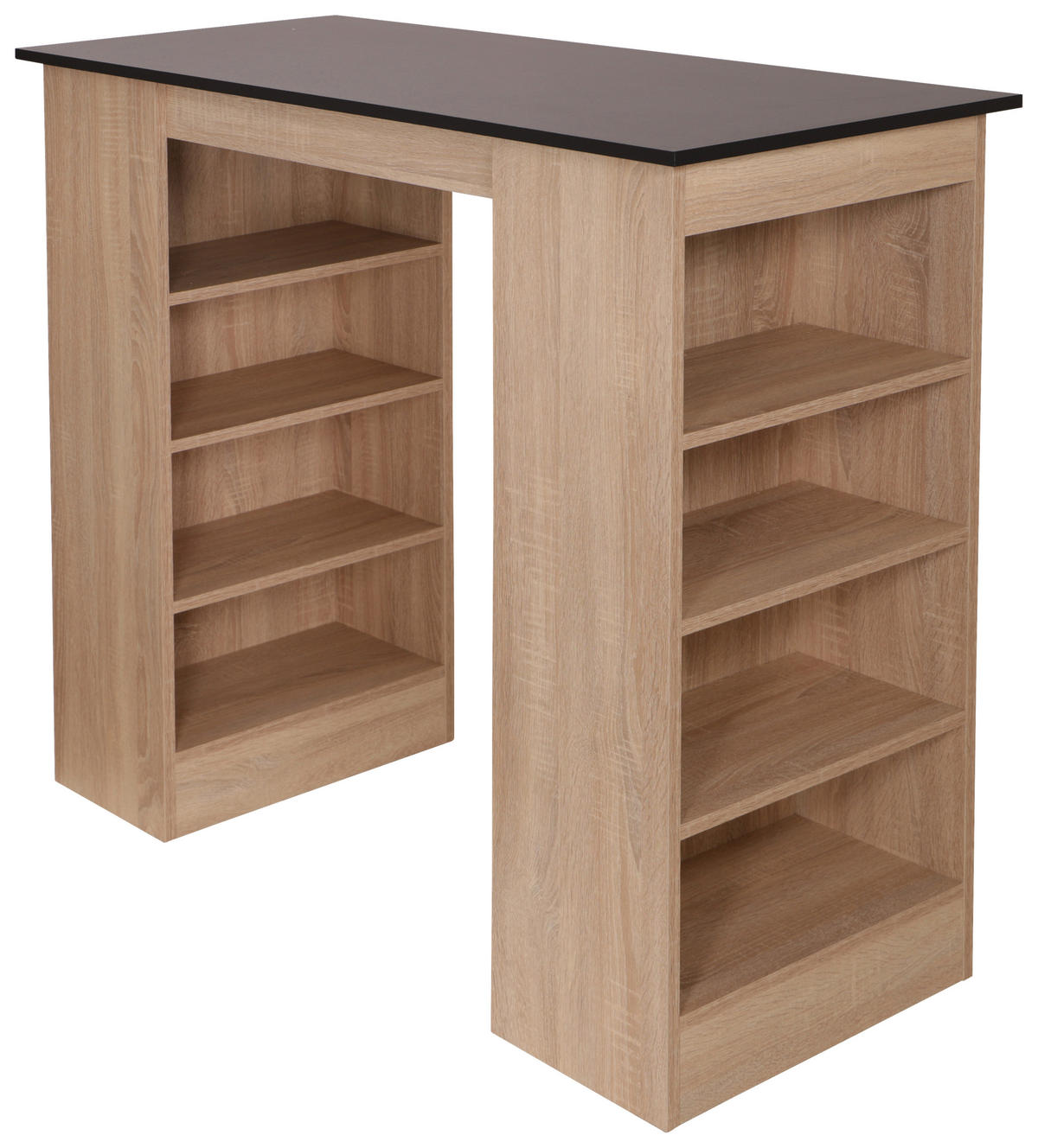 BARTISCH rechteckig Schwarz, Eichefarben  - Eichefarben/Schwarz, Design, Holzwerkstoff (103/50/115cm) - Respekta