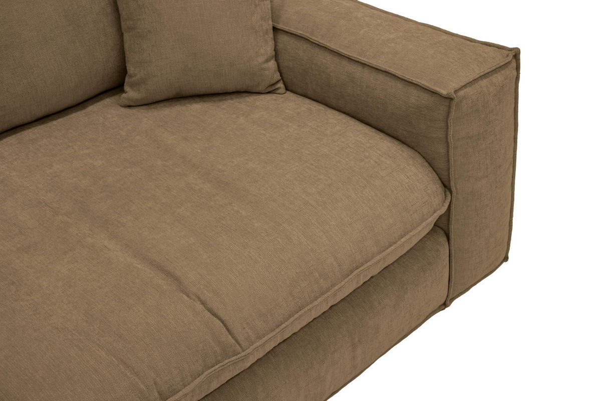 BIGSOFA Chenille Taupe  - Taupe/Schwarz, MODERN, Kunststoff/Textil (255/76/117cm) - Milino