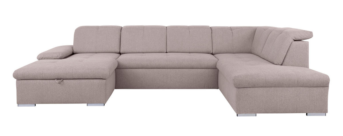 WOHNLANDSCHAFT Taupe  - Taupe/Grau, Design, Textil/Metall (173/328/215cm) - MID.YOU