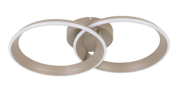 LED-DECKENLEUCHTE Velora 53,5/33/9,3 cm  - Sandfarben, Design, Kunststoff/Metall (53,5/33/9,3cm) - Dieter Knoll