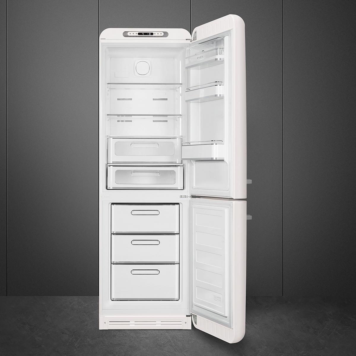 KÜHL-GEFRIER-KOMBINATION FAB32RWH5  - Weiß, Basics, Metall (60/196,8/72,8cm) - SMEG