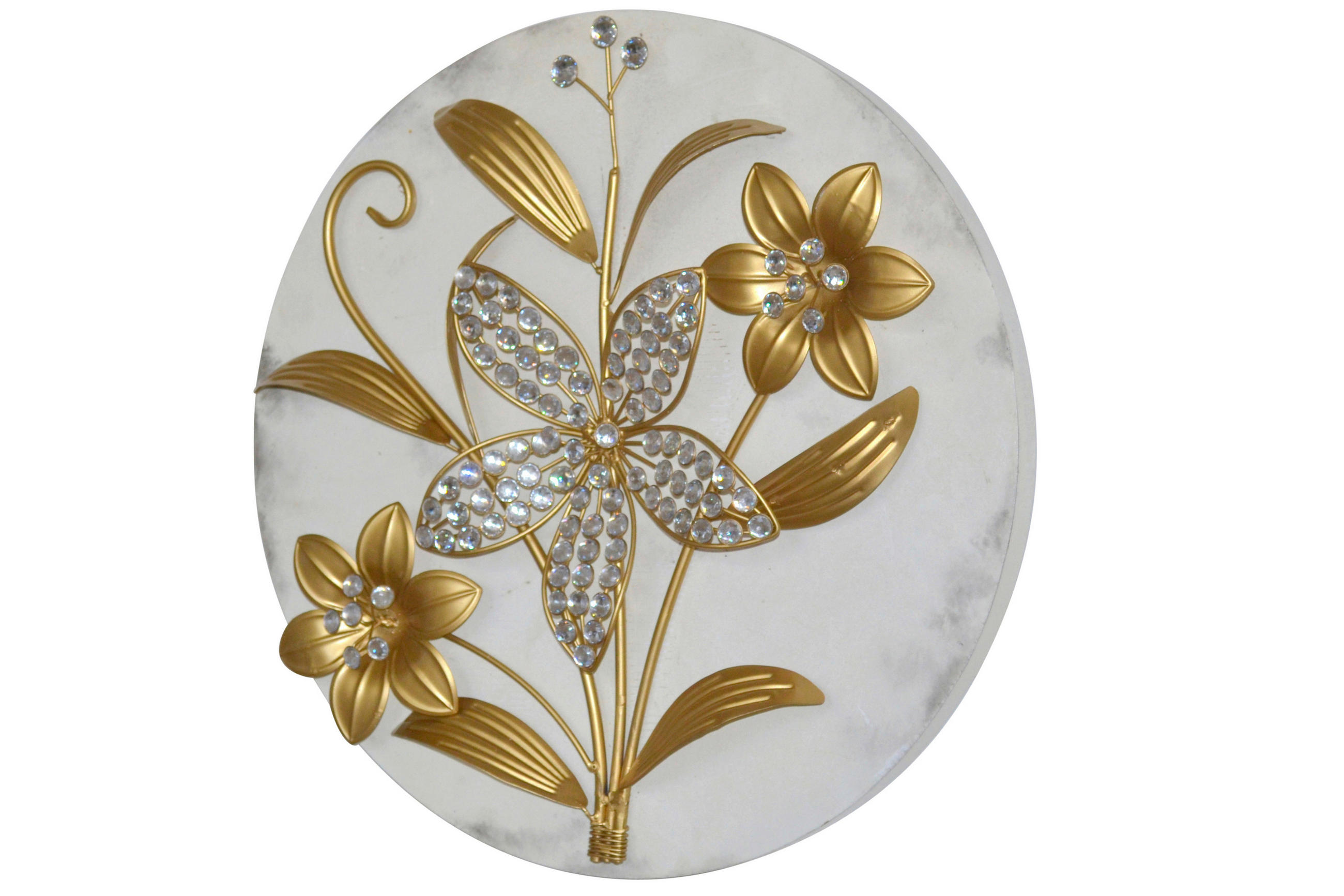 WANDDEKO Metall, Holzwerkstoff  - Goldfarben/Creme, Design, Holzwerkstoff/Metall (7/45/45cm) - MID.YOU