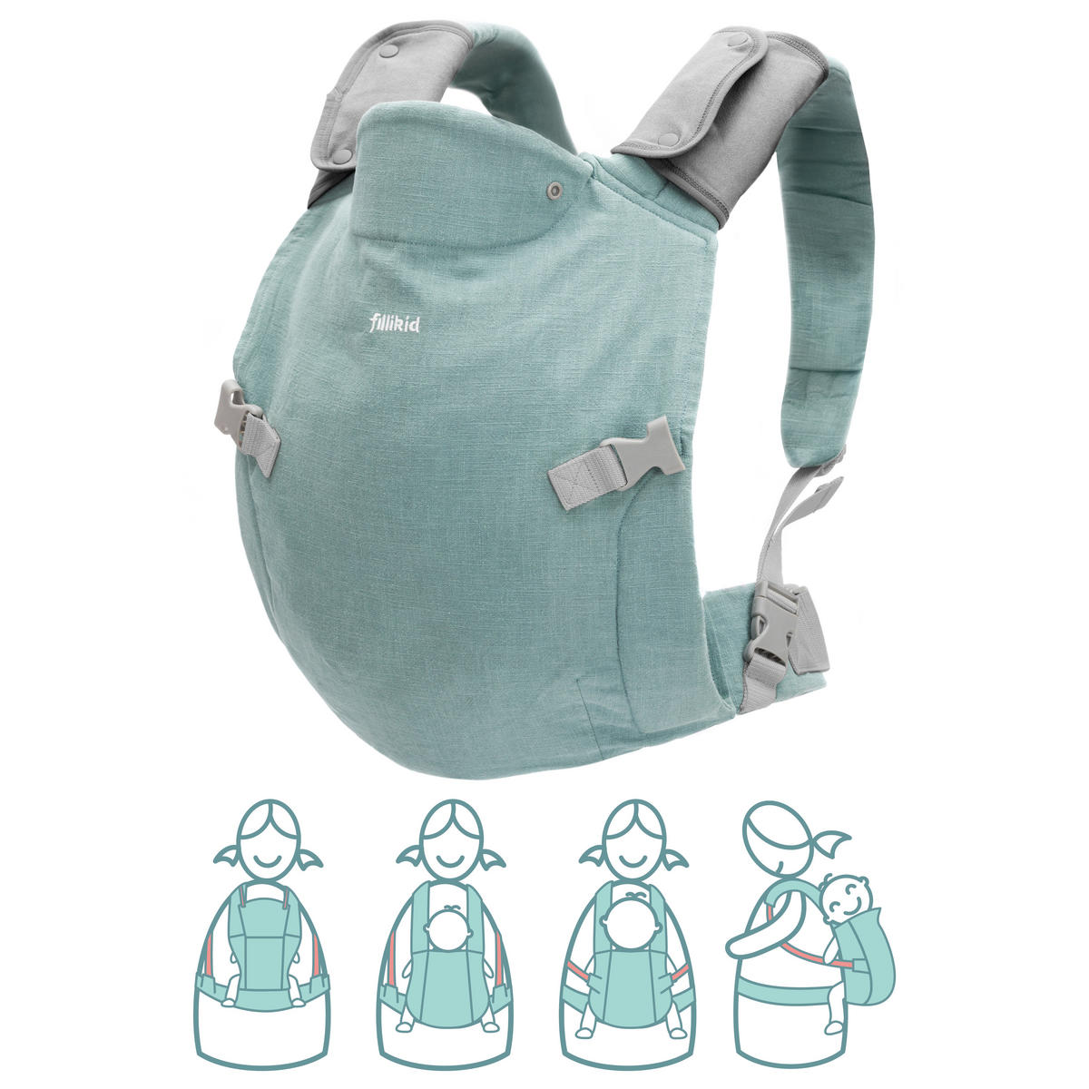 BABYTRAGE  - Pastellblau, Basics, Textil - Fillikid