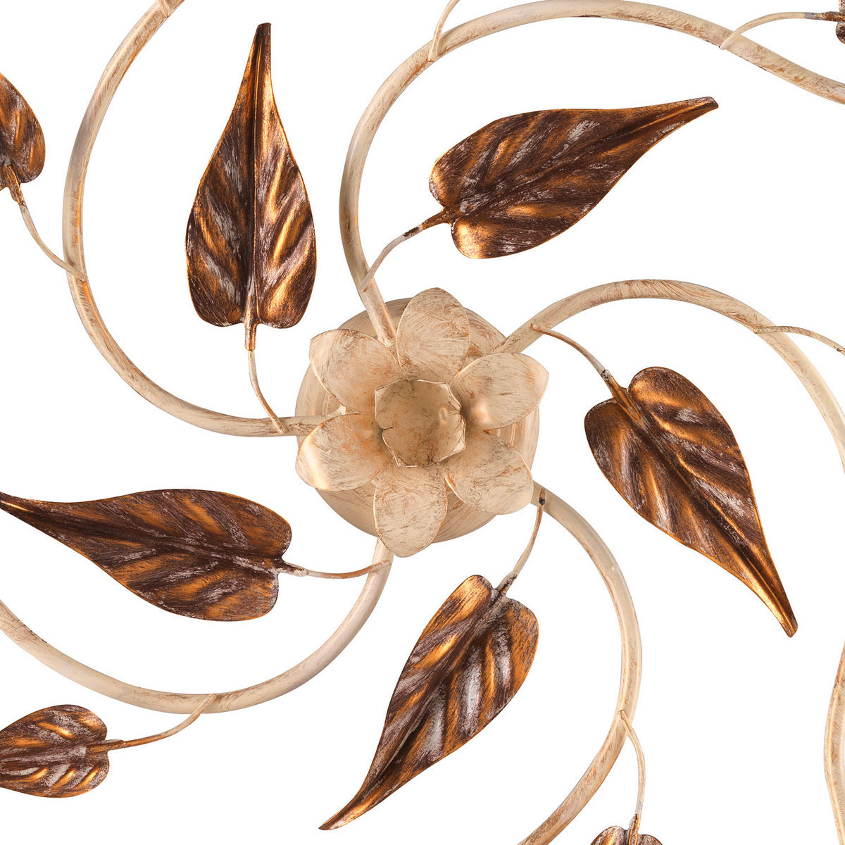 STROPNÉ SVIETIDLO, 70/70/20 cm - biela/béžová, Natur, kov/sklo (70/70/20cm)