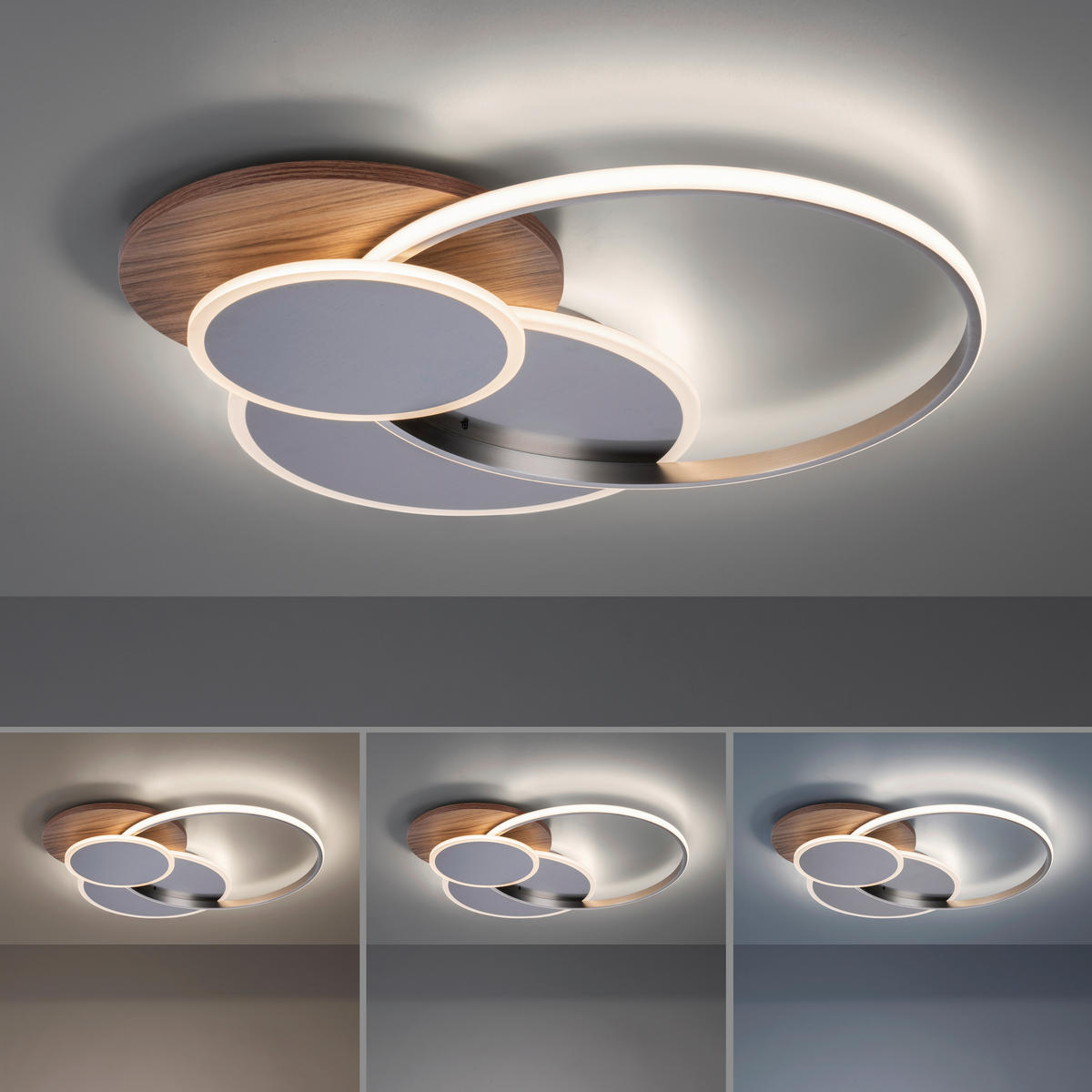 LED-DECKENLEUCHTE Palma 65/62,5/7 cm   - Design, Kunststoff/Metall (65/62,5/7cm) - Paul Neuhaus
