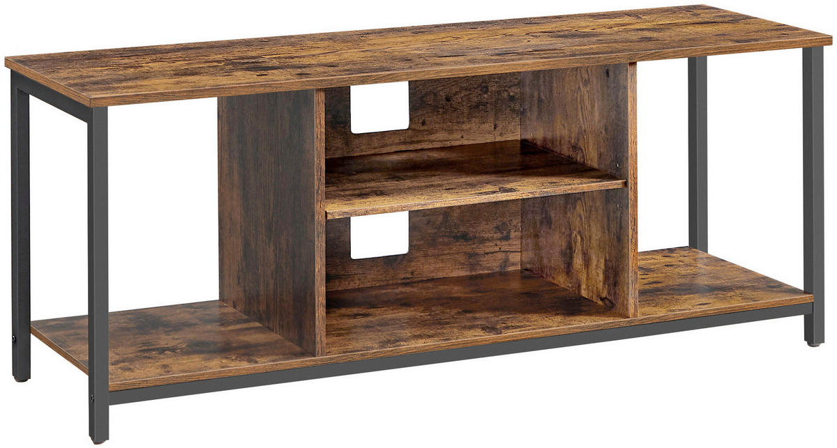 TV-ELEMENT - Dunkelbraun/Schwarz, MODERN, Holzwerkstoff/Metall (120/50/40cm) - MID.YOU
