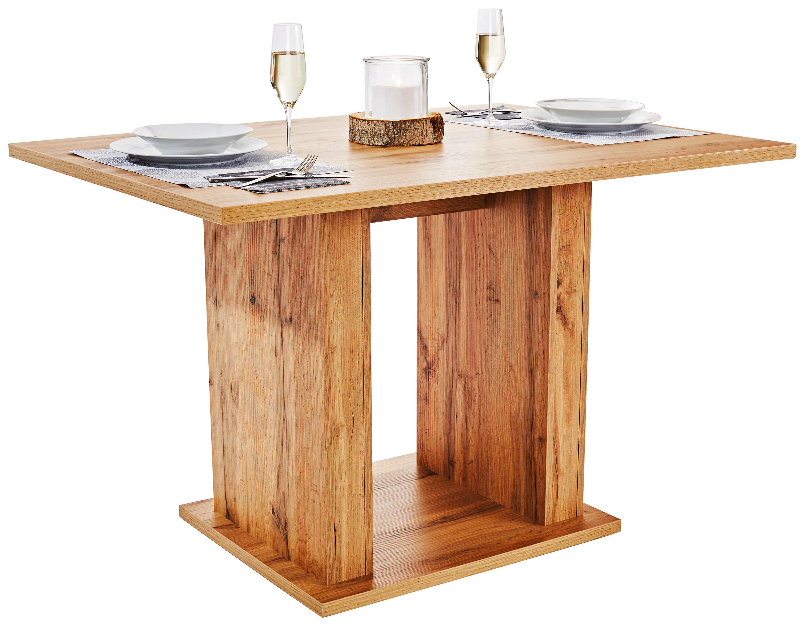 ESSTISCH 120/80/74 cm Nachbildung  Holzwerkstoff rechteckig Eiche Wotan  - Eichefarben/Eiche Wotan, MODERN, Holzwerkstoff (120/80/74cm) - Milino