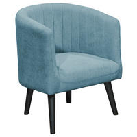 COCKTAILSESSEL Mikrovelours Blau    - Blau/Schwarz, Basics, Holz/Textil (61/82/58cm) - Livetastic