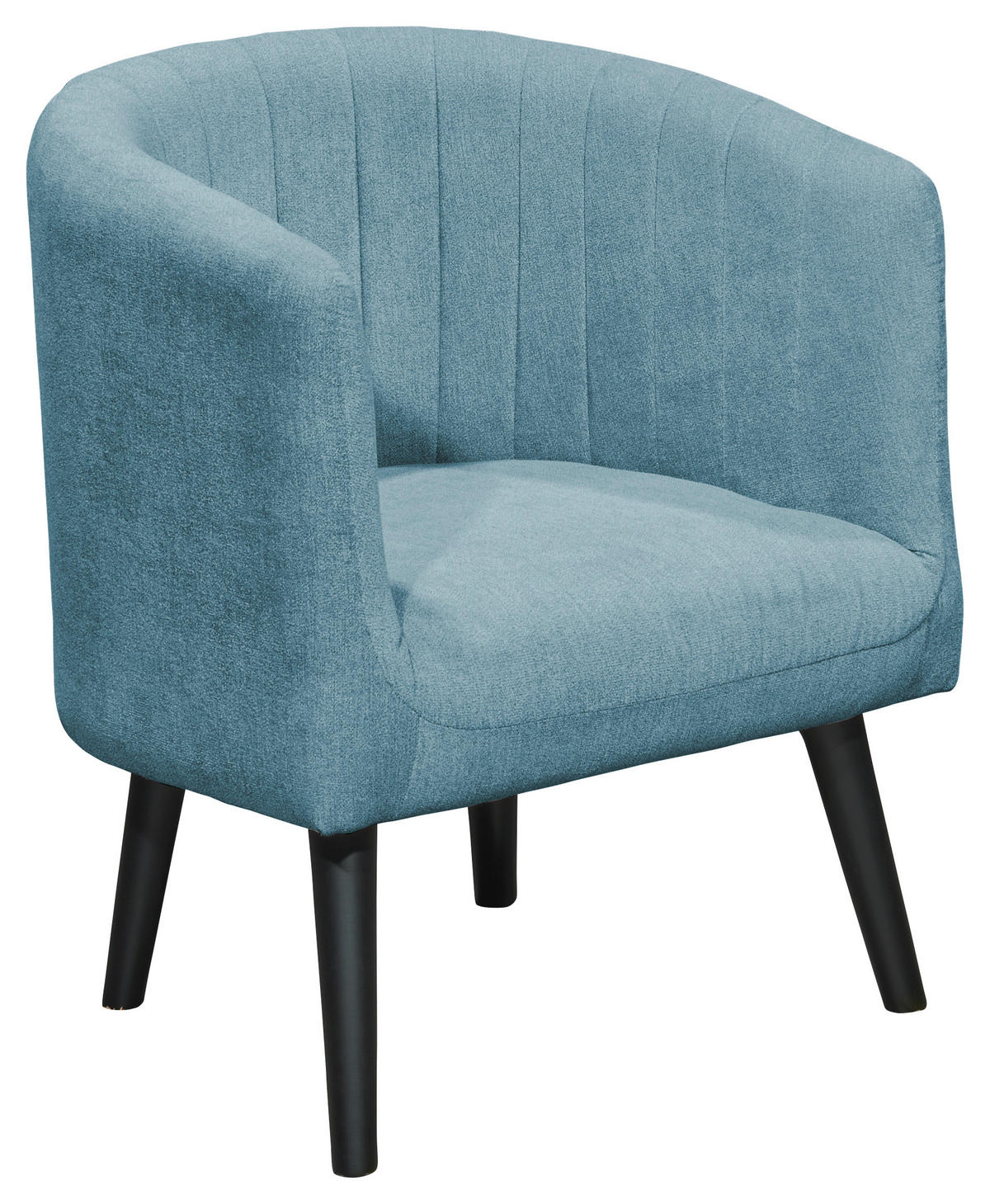 COCKTAILSESSEL Mikrovelours Blau    - Blau/Schwarz, Basics, Holz/Textil (61/82/58cm) - Livetastic