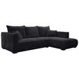 ECKSOFA Schwarz Cord  - Schwarz, MODERN, Holz/Textil (322/208cm) - Carryhome