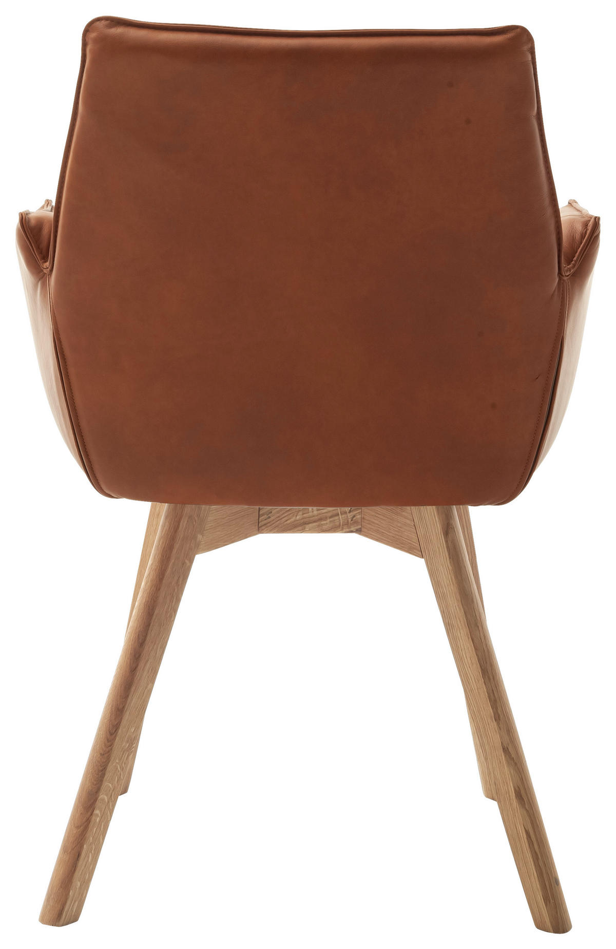 ARMLEHNSTUHL  in Echtleder naturbelassen  - Wildeiche/Cognac, Konventionell, Leder/Holz (61/87/63cm) - Linea Natura