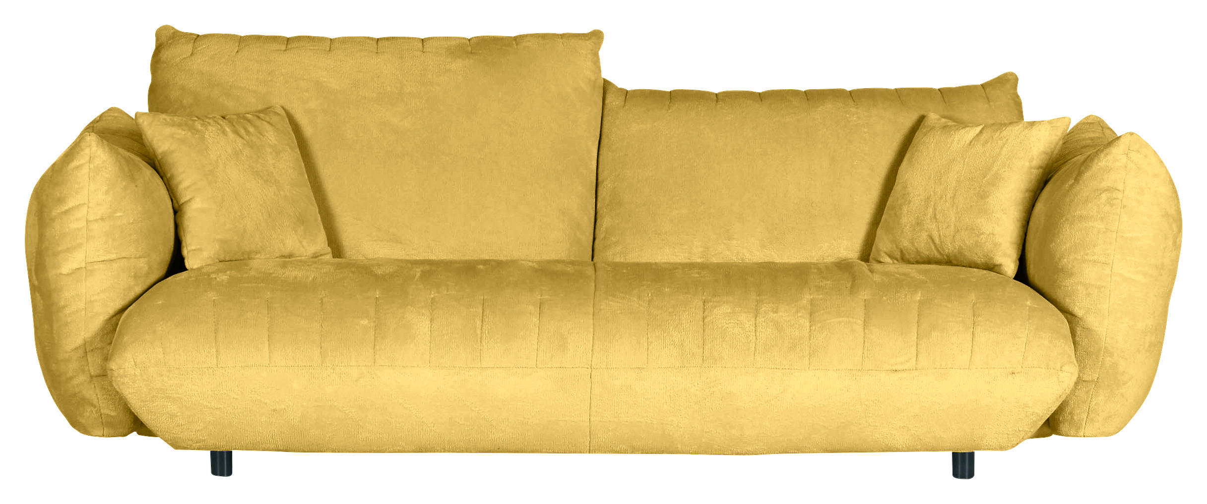 BIG SOFFA i plysch gul - svart/gul, Klassisk, textil/plast (240/78/107cm) - MID.YOU