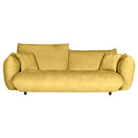 BIG SOFFA i plysch gul  - svart/gul, Klassisk, textil/plast (240/78/107cm) - MID.YOU